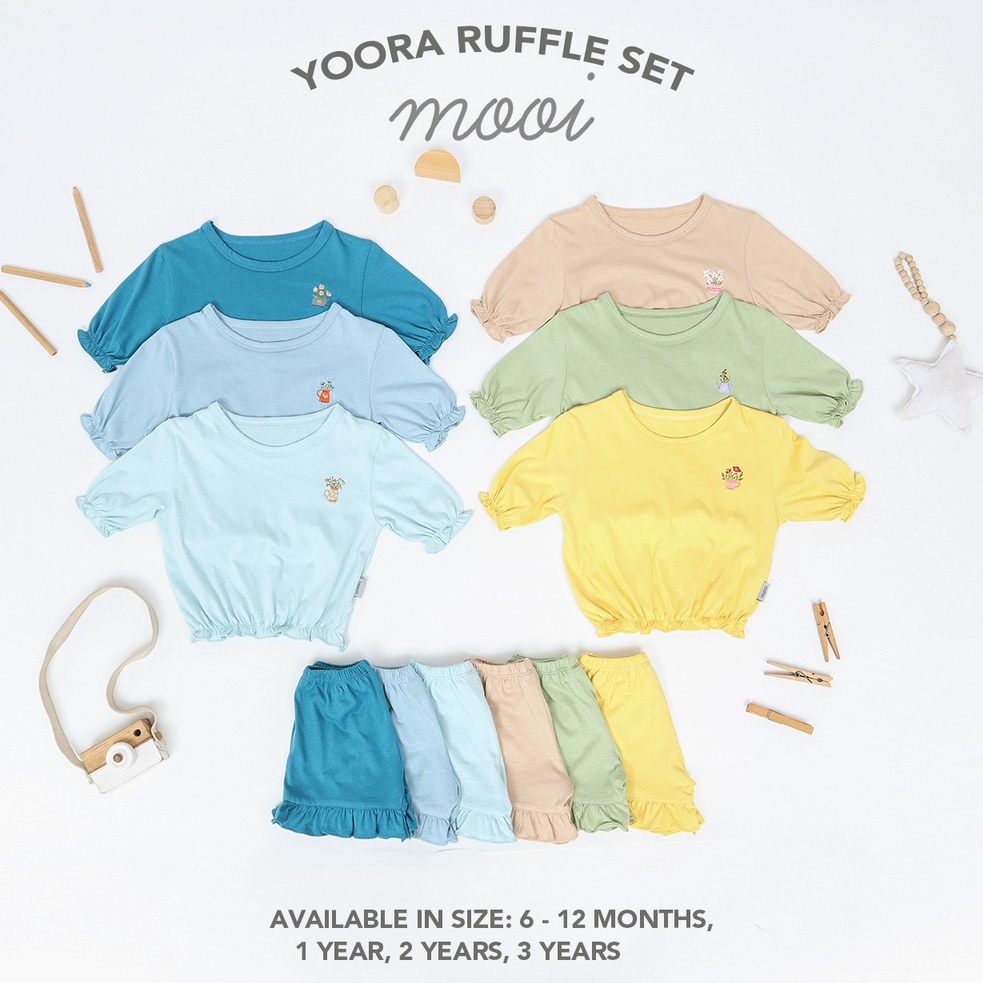 Mooi Yoora Ruffle Set / Setelan Anak Perempuan