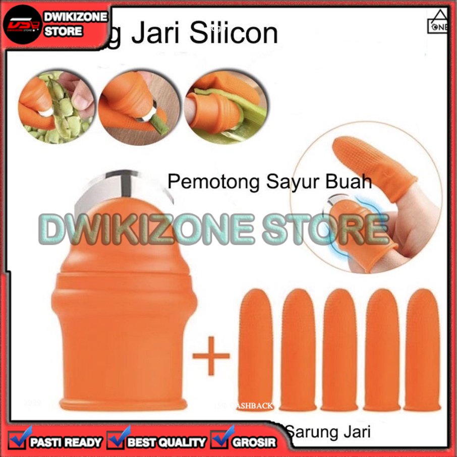 [GROSIR] 6PCS SARUNG JARI PISAU PEMOTONG PEMETIK SAYUR BUAH CABE JEMPOL SILIKON 6 IN 1 PERALATAN DAPUR 6 PCS