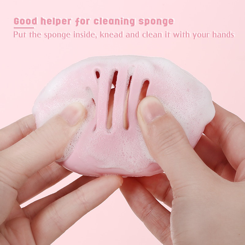 1pcs Tempat Spons Makeup Silikon Ramah Lingkungan Multi-Lubang Beauty Blender Storage Case Travel Protable Kosmetik Puff Holder Kotak
