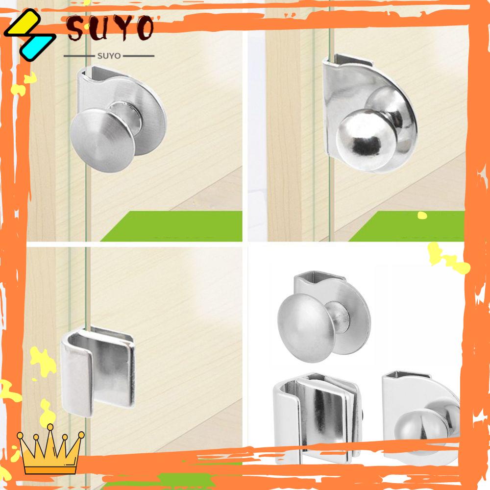 Suyo Handle Pintu Kaca Showcase Papan Awet Clip Knob Tanpa Bor Tarikan Laci Lemari