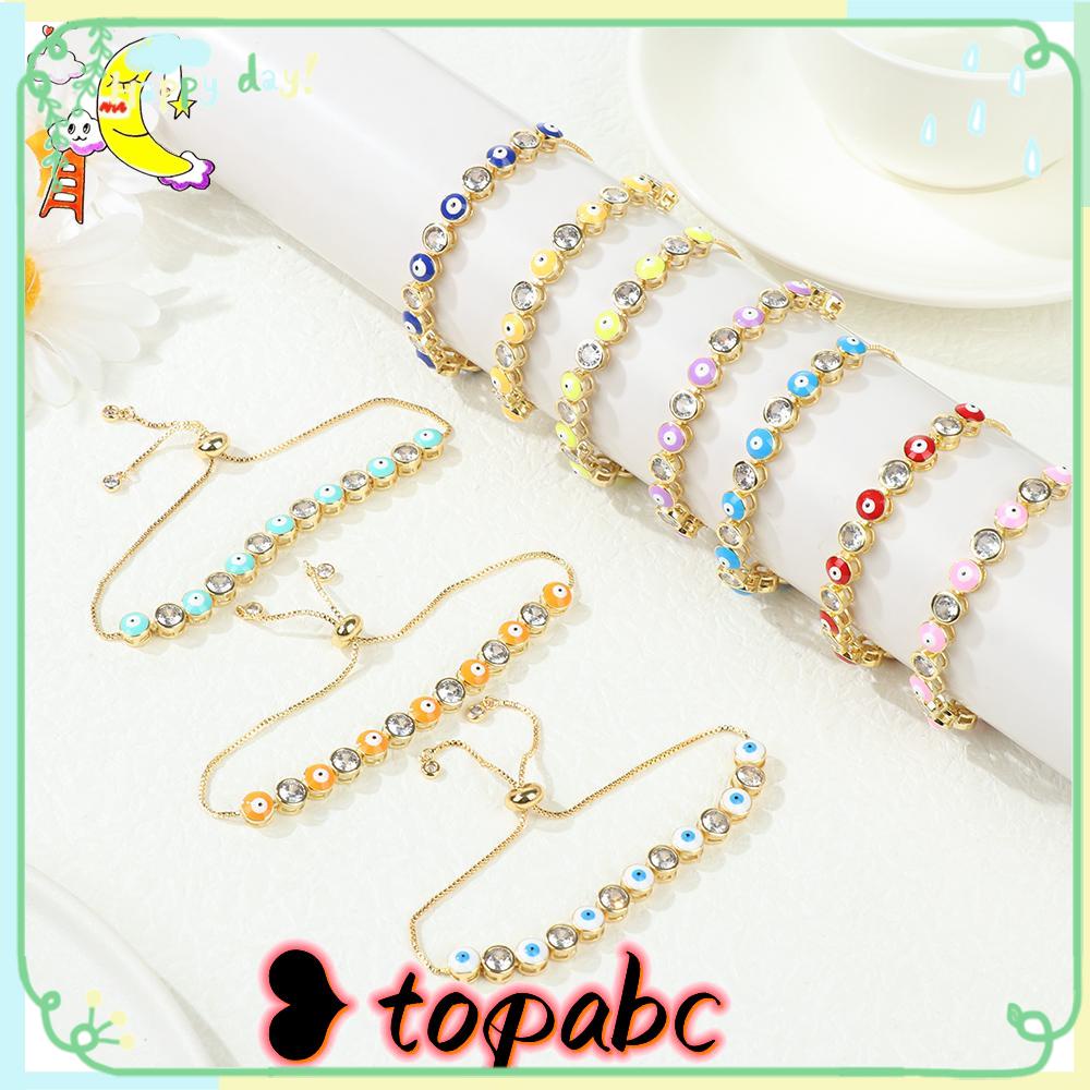 Top Evil Eye Gelang Charm Perhiasan Emas Adjustable Cuff Bangles