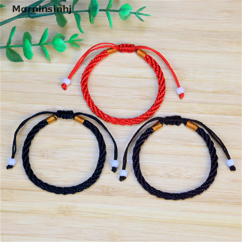 Mornin Wanita Beruntung Buatan Tangan Dikepang Pasangan Braclet Adjustable Beruntung Gelang Tali Merah id