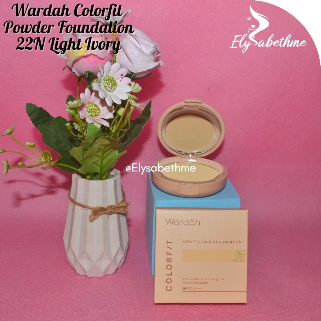 ✿ELYSABETHME✿ 🅆 🄰 🅁 🄳 🄰 🄷 Wardah Colorfit Velvet powder Foundation untuk alas bedak menutup jerawat komedo pori