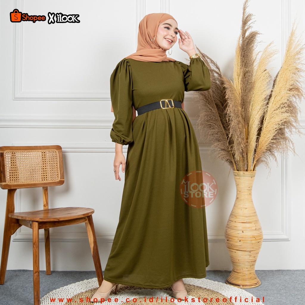 ilook | Sekar Dress | Dress Maxi Wanita + Belt Terkini