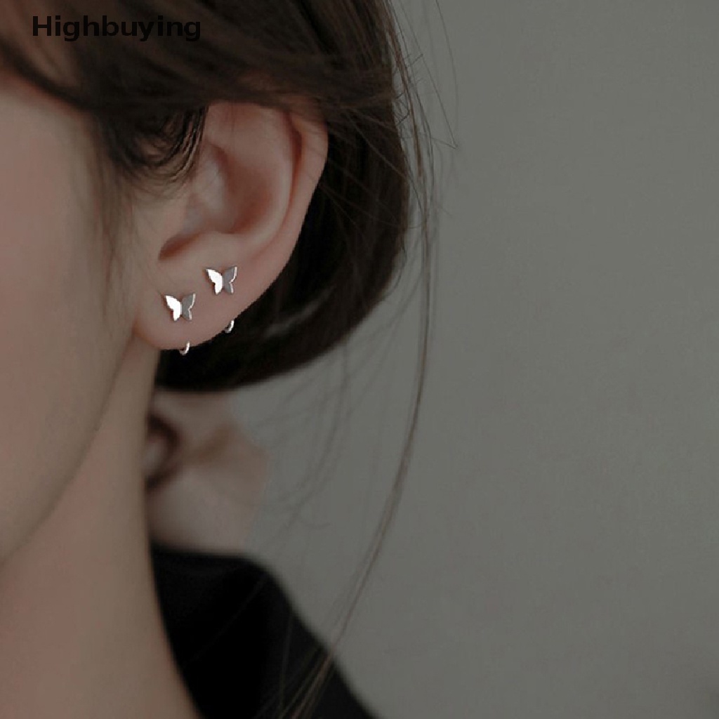 Hbid Sliver Open Earrings Perhiasan Gadis Lucu Hoop Earring Kristal Pembukaan Huggies s Lingkaran Cincin Glory