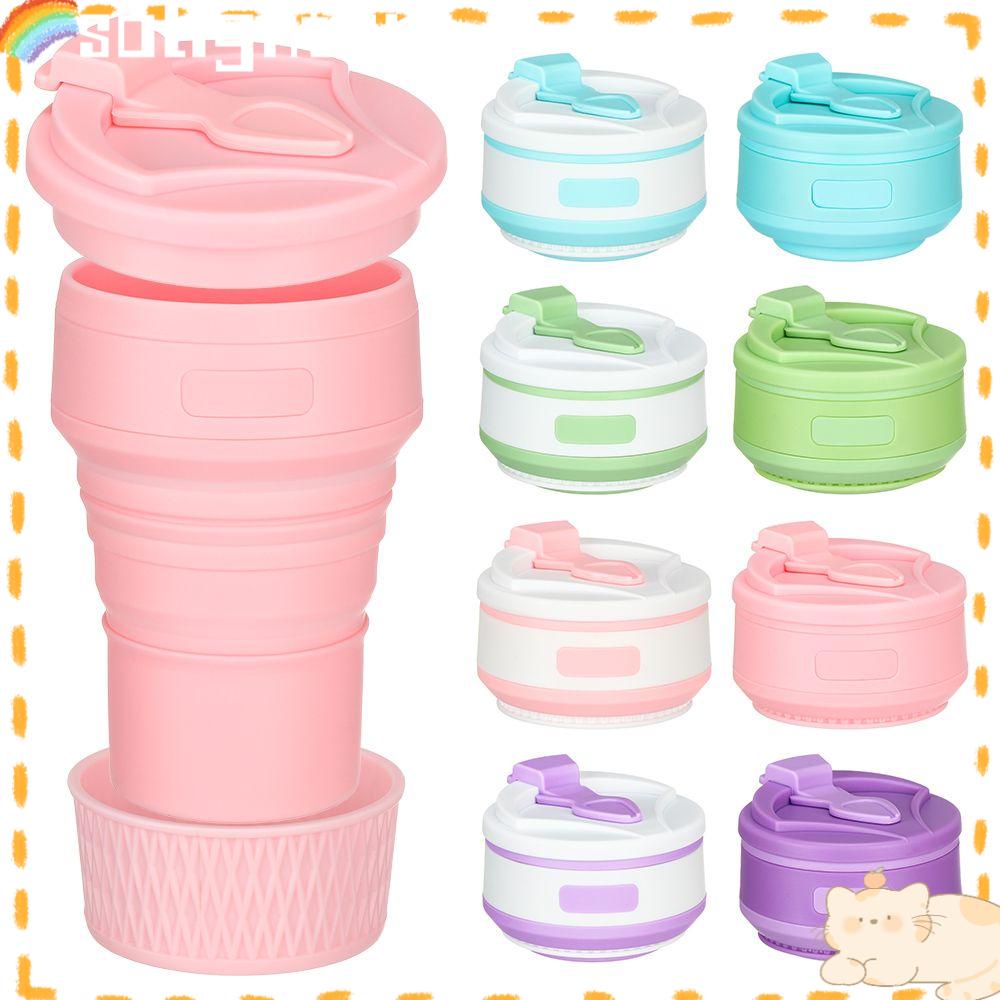 Solighter 350ML Collapsible Silicone Cup Food Grade Travel Camping Sport Botol Gelas Air Lipat