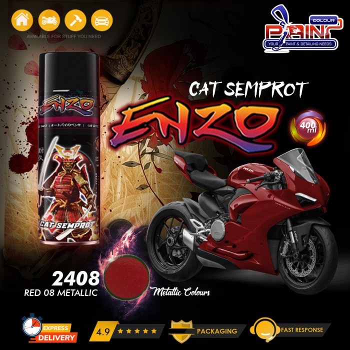 Cat Semprot ENZO 2408 RED 08 METALLIC Bukan Samurai/Pylox Metallic