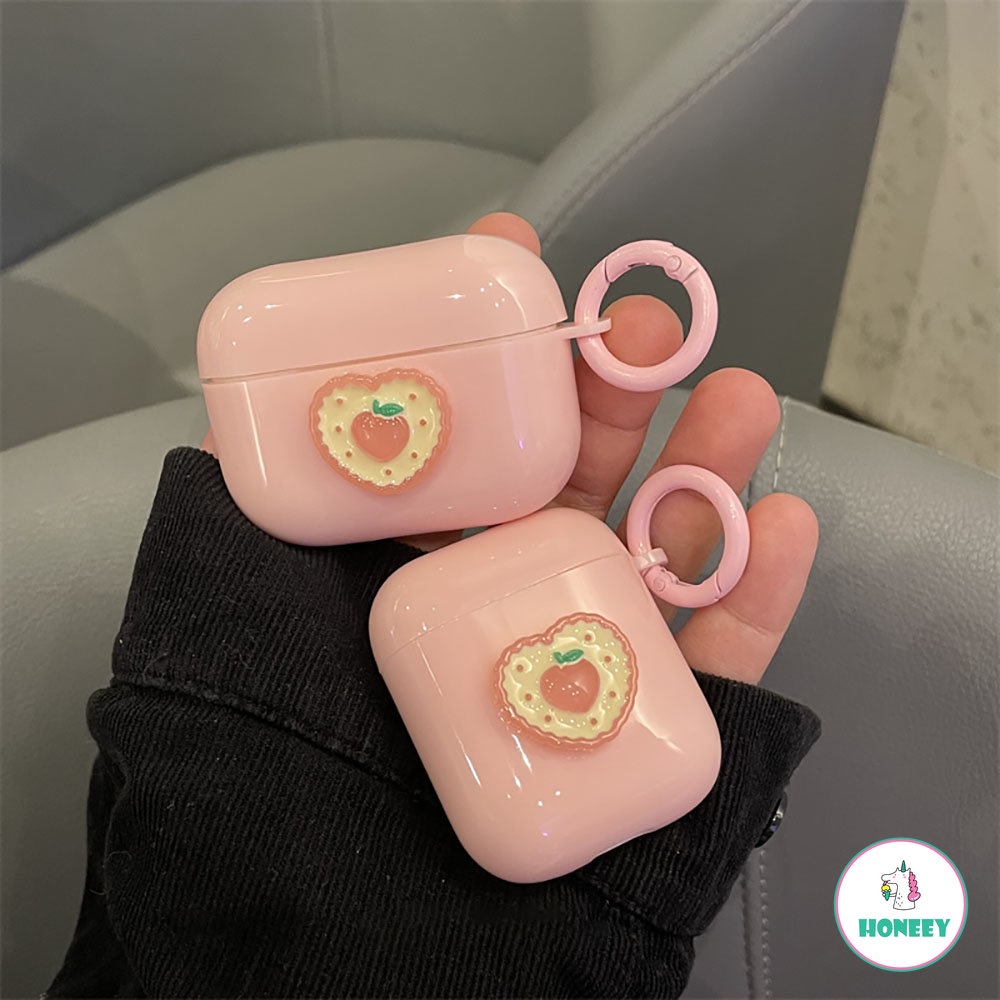 Pink Peach Cover Untuk Apple AirPods 1 2 3 Pro Case Untuk AirPods Pro 3 Case Ceri Lucu Case Earphone Transparan Headphone Case