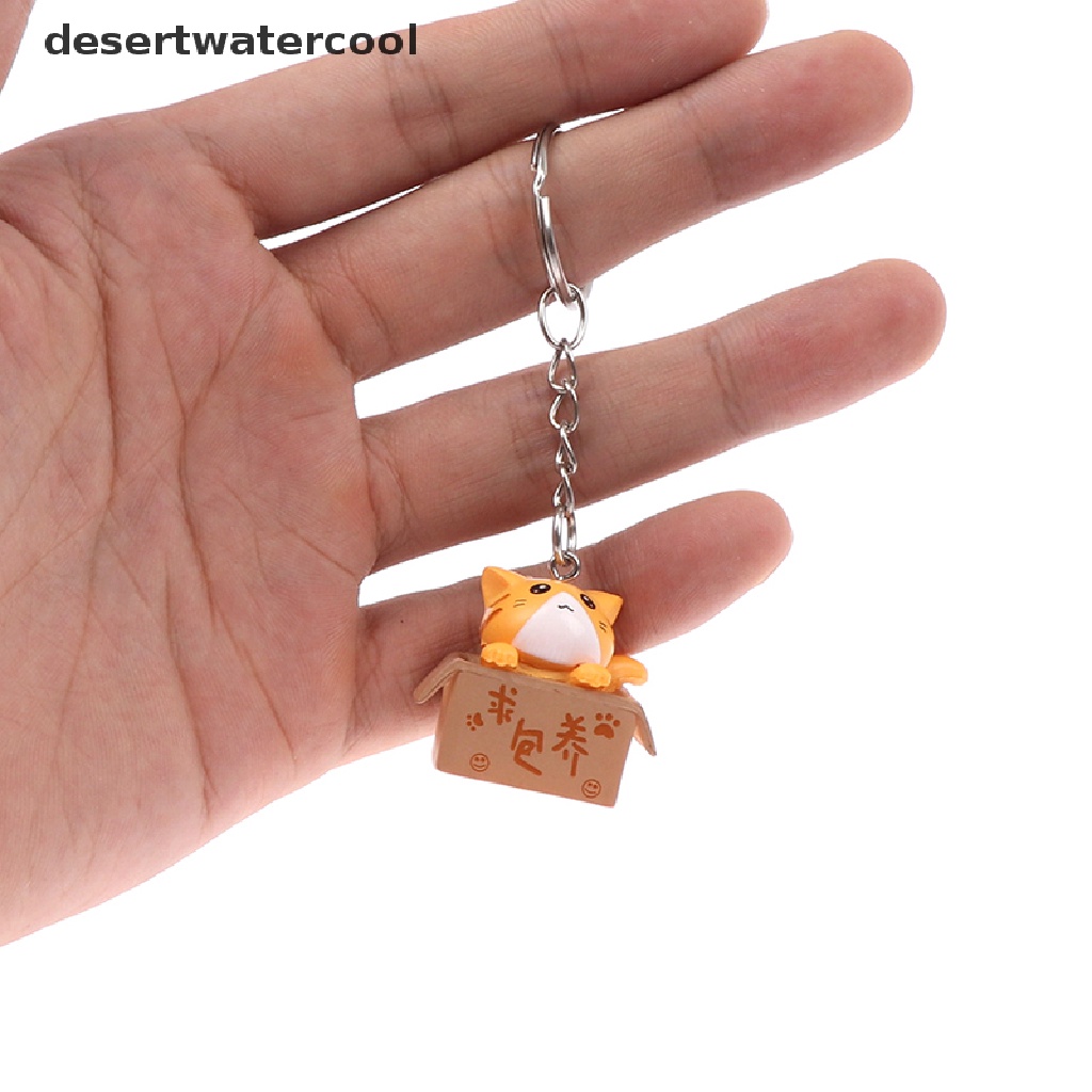 Deid Gantungan Kunci Kucing Kotak Kecil Yang Lucu Kawaii Kitten Car Keychain Fashion Letter Keyring Martijn