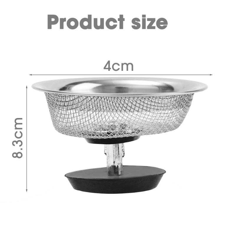 360° Rotable Core Dapur Kamar Mandi Wastafel Mesh Filter Shower Penangkap Rambut Stopper Lubang Saluran Air Penyaring Kotoran Stainless Steel Mesh Sink Strainer Bathroom Floor Drain Cover