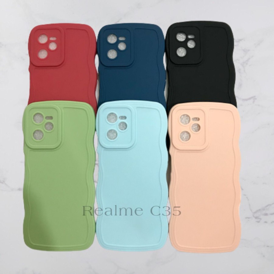 CASE REALME C35 // SOFTCASE SILIKON GELOMBANG WARNA PROCAMERA - BDC