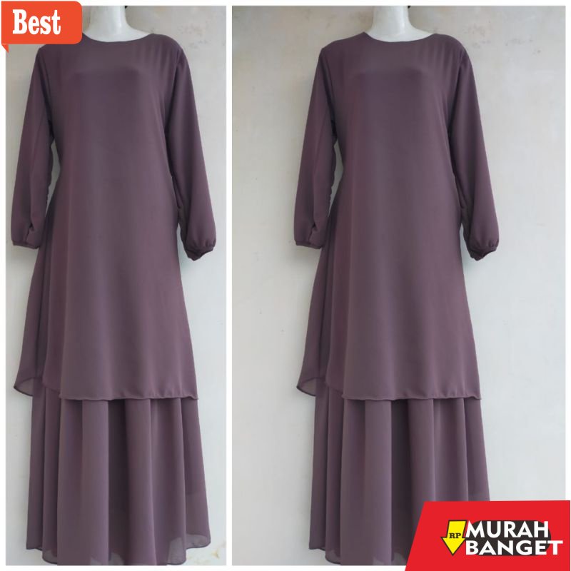 Tren baju lebaran wanita 2023- gamis  malaysia anggun