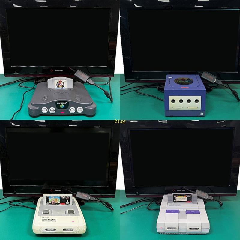 Btsg Retro Game Console Video Adapter 1080P Converter Konversi Sinyal Support PAL/NTSC Untuk N64/SNES/Untuk SFC