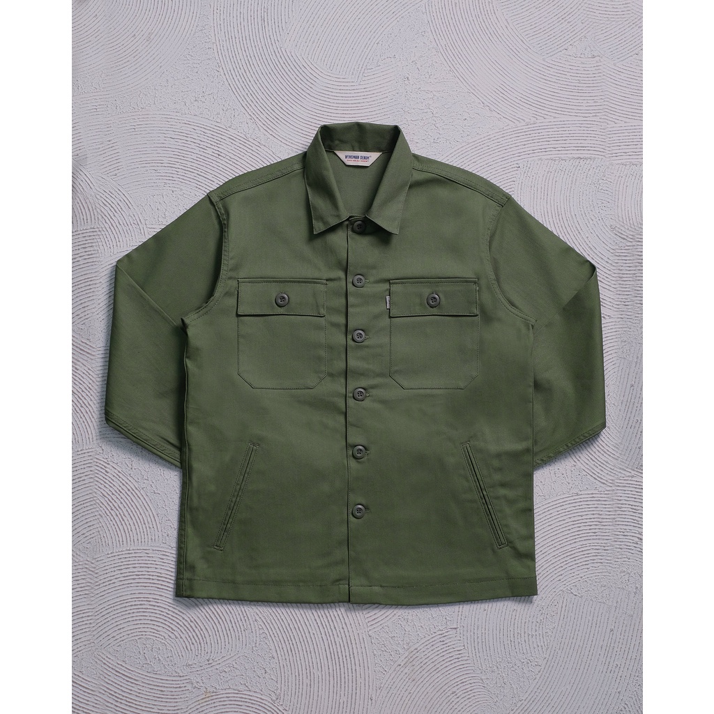WINGMAN DENIM - UTILITY SHIRT | HERRINGBONE OLIVE