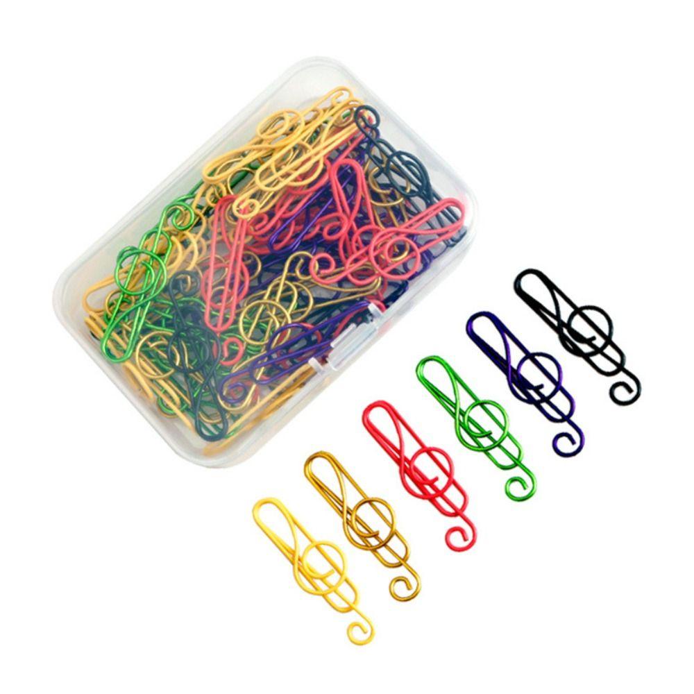 Nanas 50 Pcs Warna-Warni Klip Kertas Perlengkapan Sekolah Tangan Aksen Pemegang Logam Bookmark Planner Clips