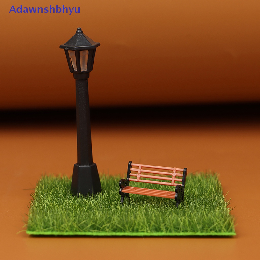 Adhyu 7pcs/set 1/12 Dollhouse Miniature Lawn Street Lamp Park Chair Railing Decor Toy ID