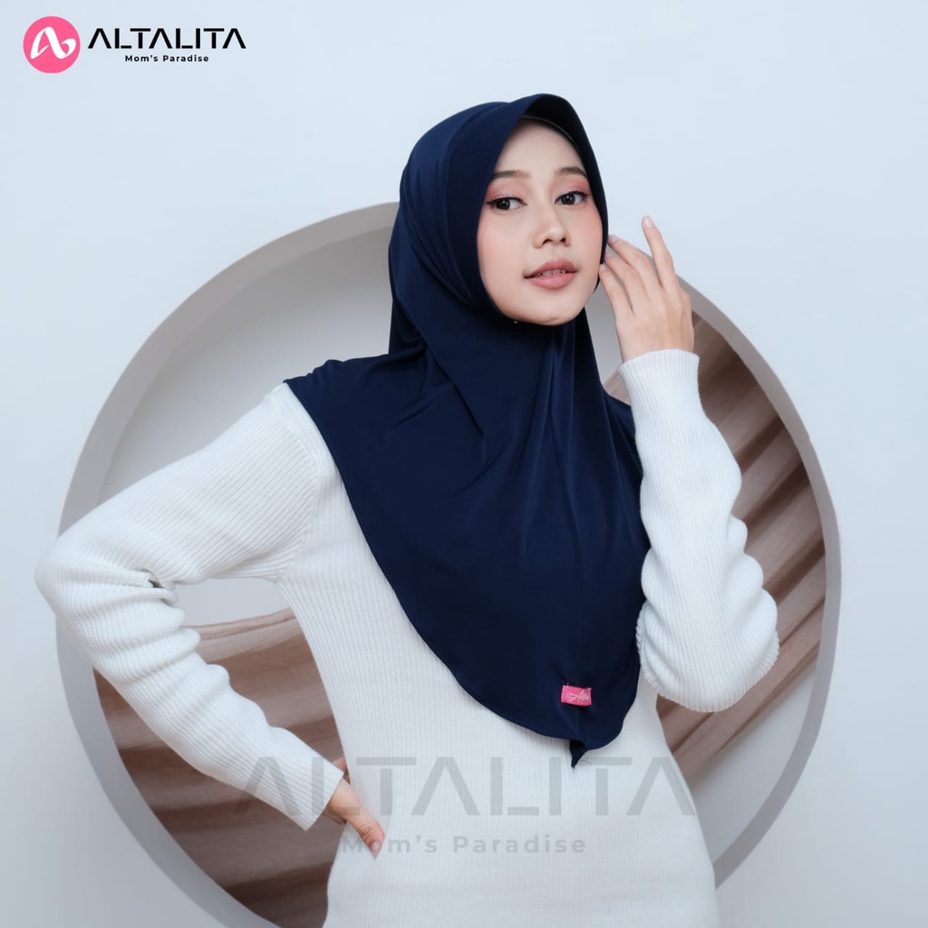 Altalita - Kerudung Instan Bergo Hamidah Jersey Premium Jilbab Sport Qaila Olahraga Ukuran M Hijab Sekolah Instan Menutup Dada