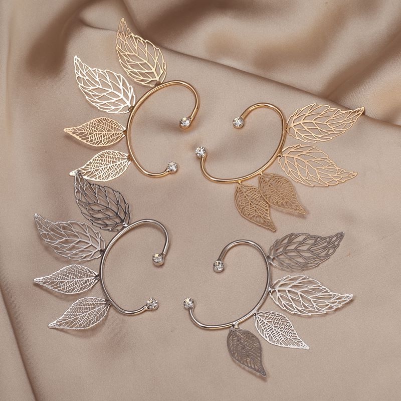 [AYBX] 1pc Wanita Chic Sebelas Manset Telinga Daun Maple Peri Anting Klip Untuk Perempuan Pernikahan Ear Cuff