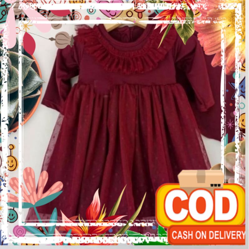 Gamis Brukat anak perempuan plus hijab murah Malikids usia 1-5 tahun / jotol hijau botol