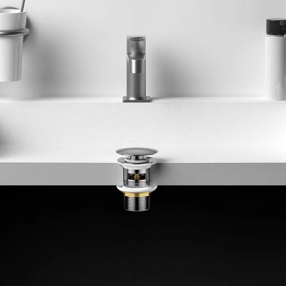 Suyo Basin Sink Tap Wastafel Push Pop Up Slotted Alat Pembuangan Baskom Tanpa Slot