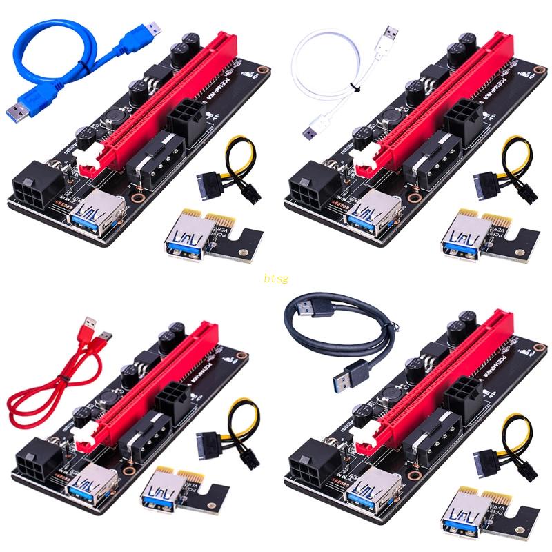 Btsg Riser Card PCIE Untuk Express 1x Ke 16x Extender Adapter USB 15pin Kabel Untuk