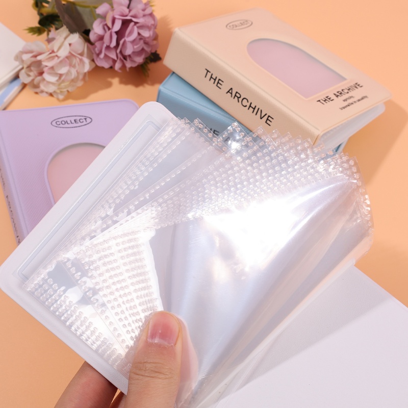Ins Simple 18halaman PVC Berongga Jendela Album Foto Mini/Penyimpanan Kartu Gambar Scrapbooking/Rumah Portabel Gambar Koleksi Pemegang