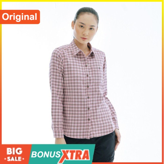 Kemeja Cewek EIGER1989 X-NOMAD 2.0 LS SHIRT Pink 91000 5356 Original Keren - S