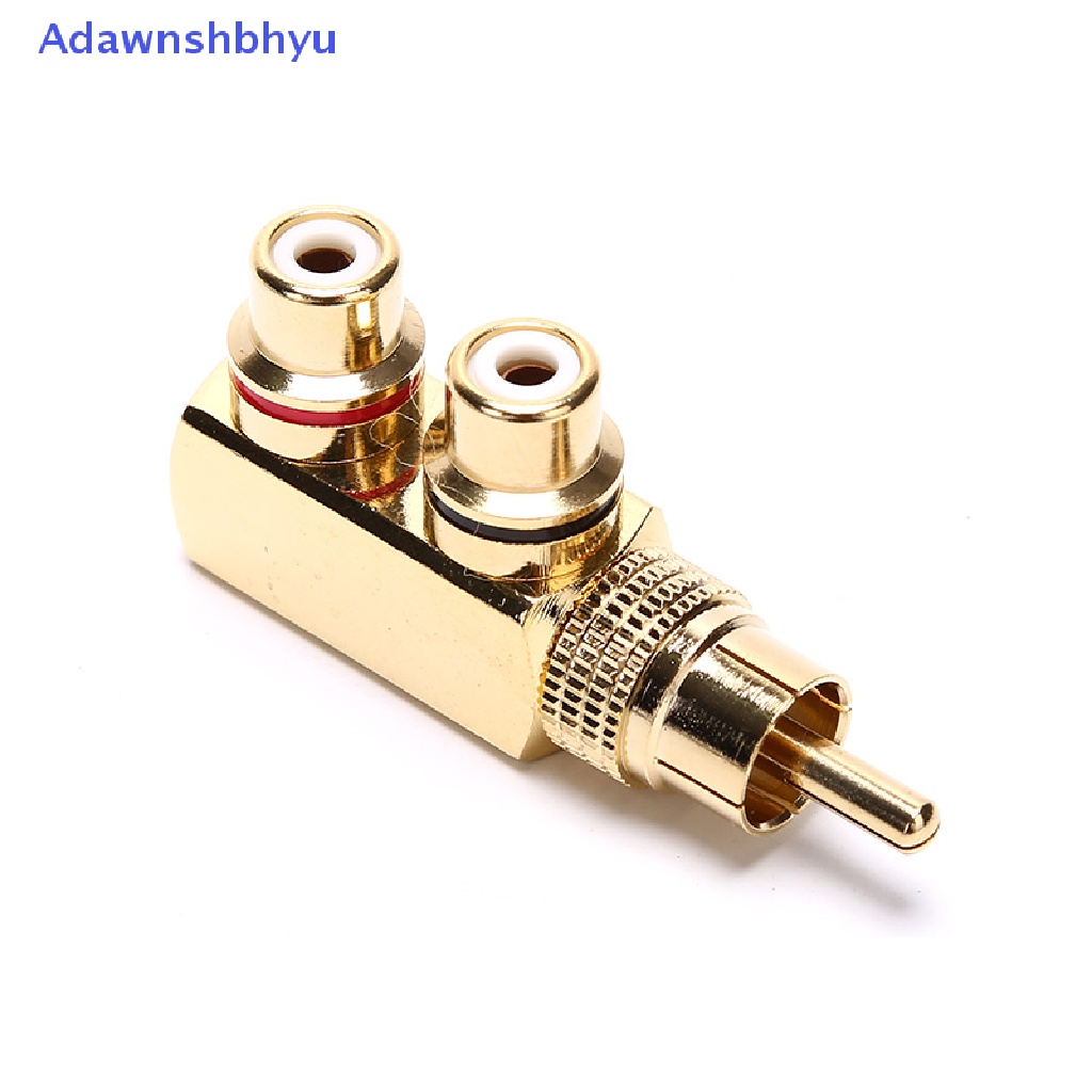 Adhyu Gold Plated AV Audio Splitter Plug RCA Adapter 1 Male to 2 Female F connector ID