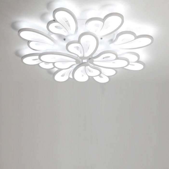 (BISA COD) FTIHSHP MINGKO Lampu LED Plafon Modern Ceiling Dimmable 72W 3 Color 12 Heart - DF8039