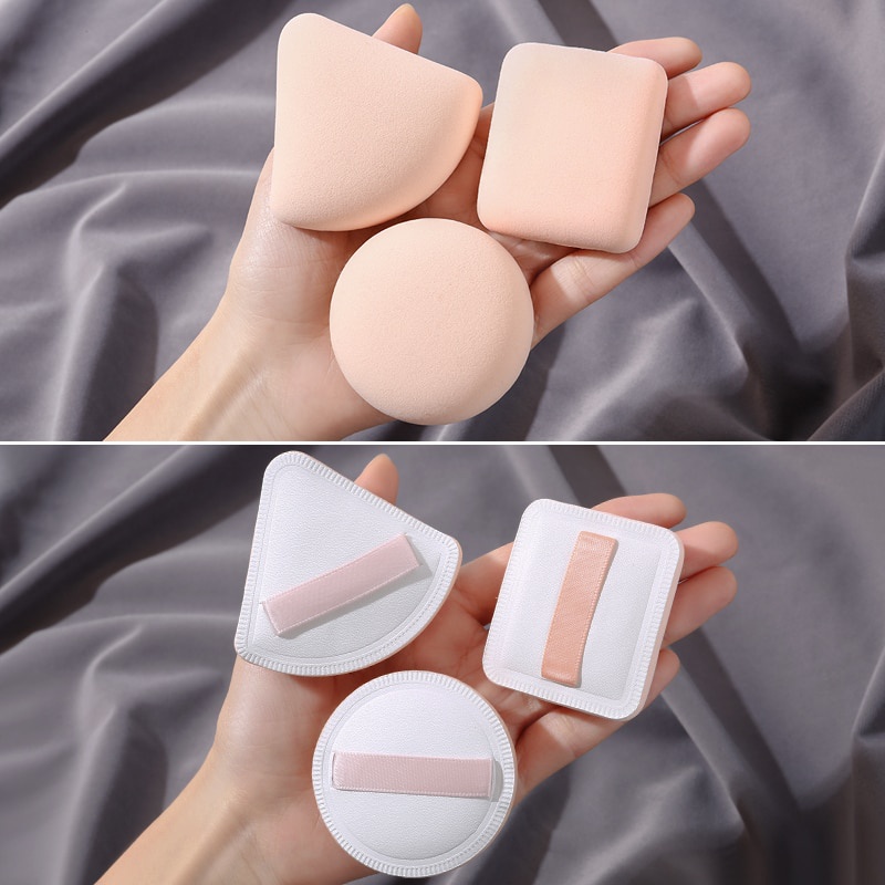 3pcs Air Cushion Cosmetic Puff Set Kering Basah Dapat Digunakan Lembut Lucu Facial Powder Foundation Puff Beauty Blender Makeup Sponge Alat