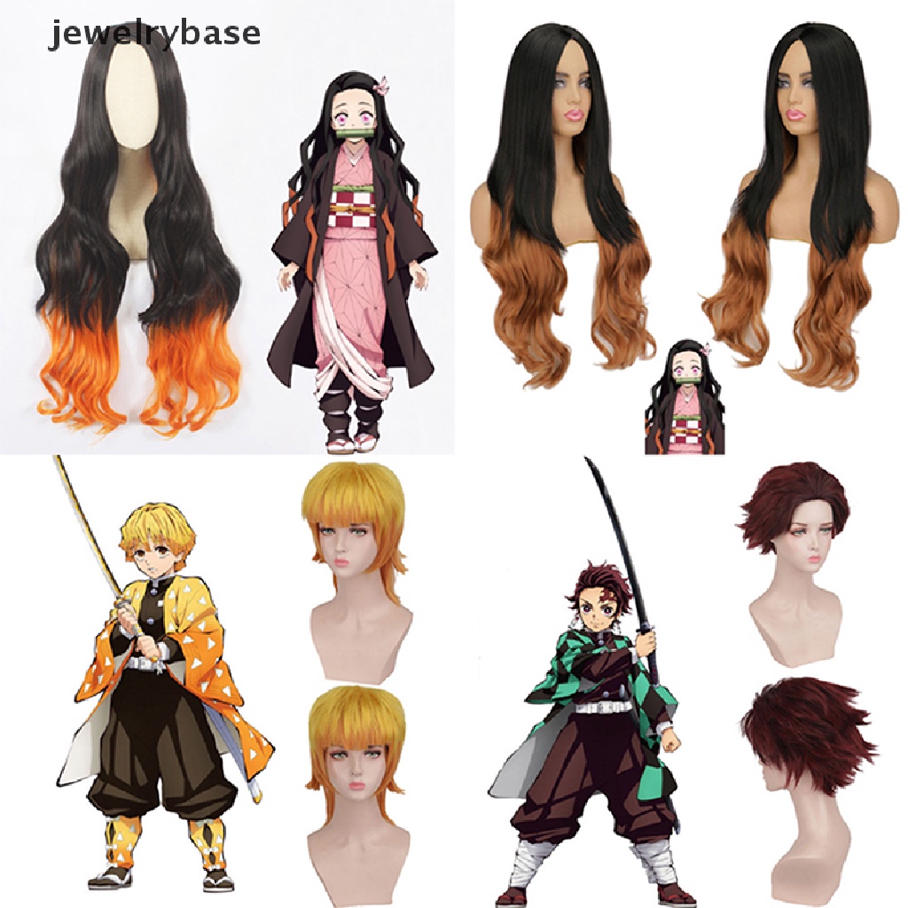 [jewelrybase] Anime Demon Slayer Karakter Cosplay Wig Tahan Panas Butik Rambut Sintetis