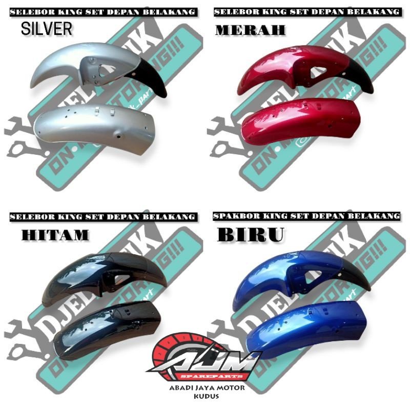 SLEBOR SPAKBOR SELEBOR YAMAHA RX KING WARNA SET DEPAN BELAKANG BESI SLEBOR KING HITAM MERAH SILVER B