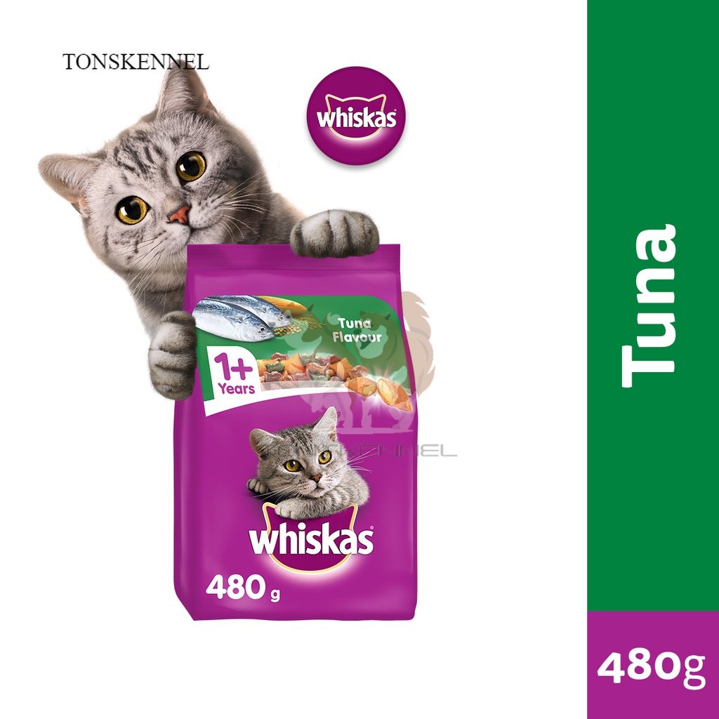 WHISKAS Makanan Kucing Kering 480gr 480 gr Tuna Ocean Fish Mackerel Chicken Adult Dry