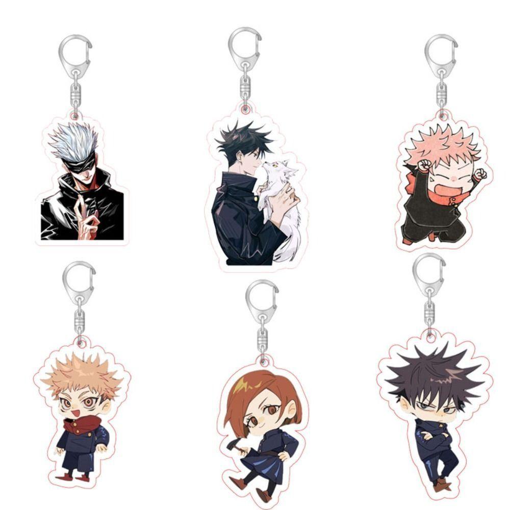 Lanfy Jujutsu Kaisen Gantungan Kunci Hadiah Natal Kawaii Anak Aksesoris Mobil Perhiasan Ornamen Pernak Pernik Handbag Liontin Jujutsu Kaisen Keyring