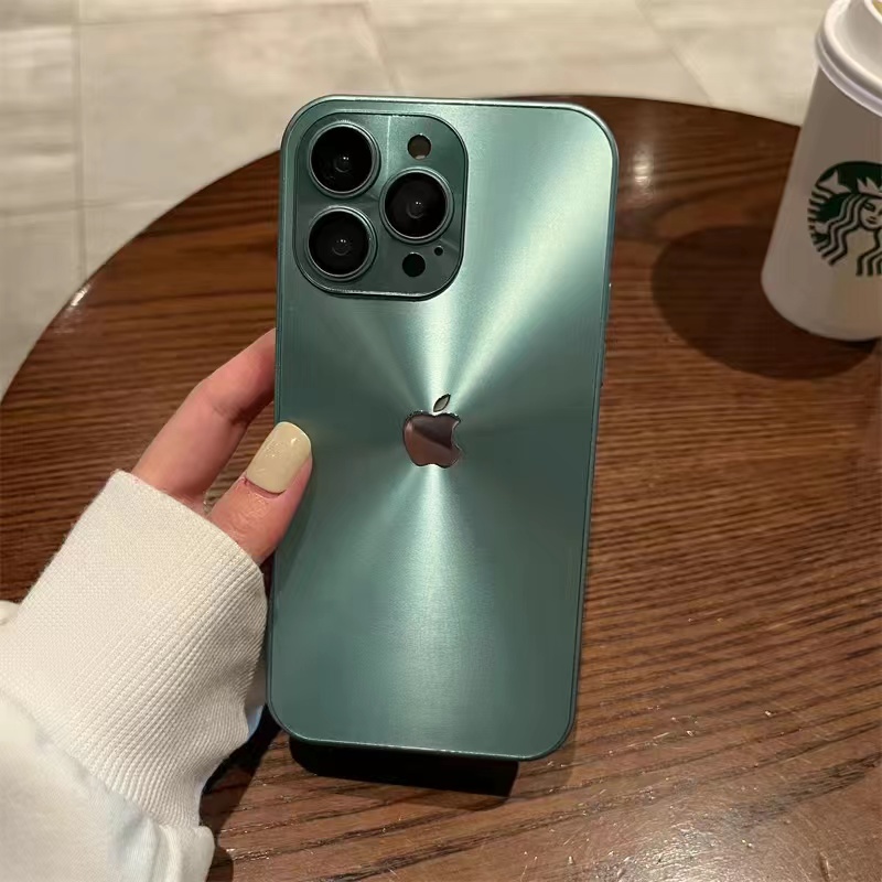 IPHONE Baru Laser Shiny Gold Scrub Ultrathin Self Filled Lens Film Shockproof Casing Ponsel Untuk Iphone14 13 12 11 Pro Max