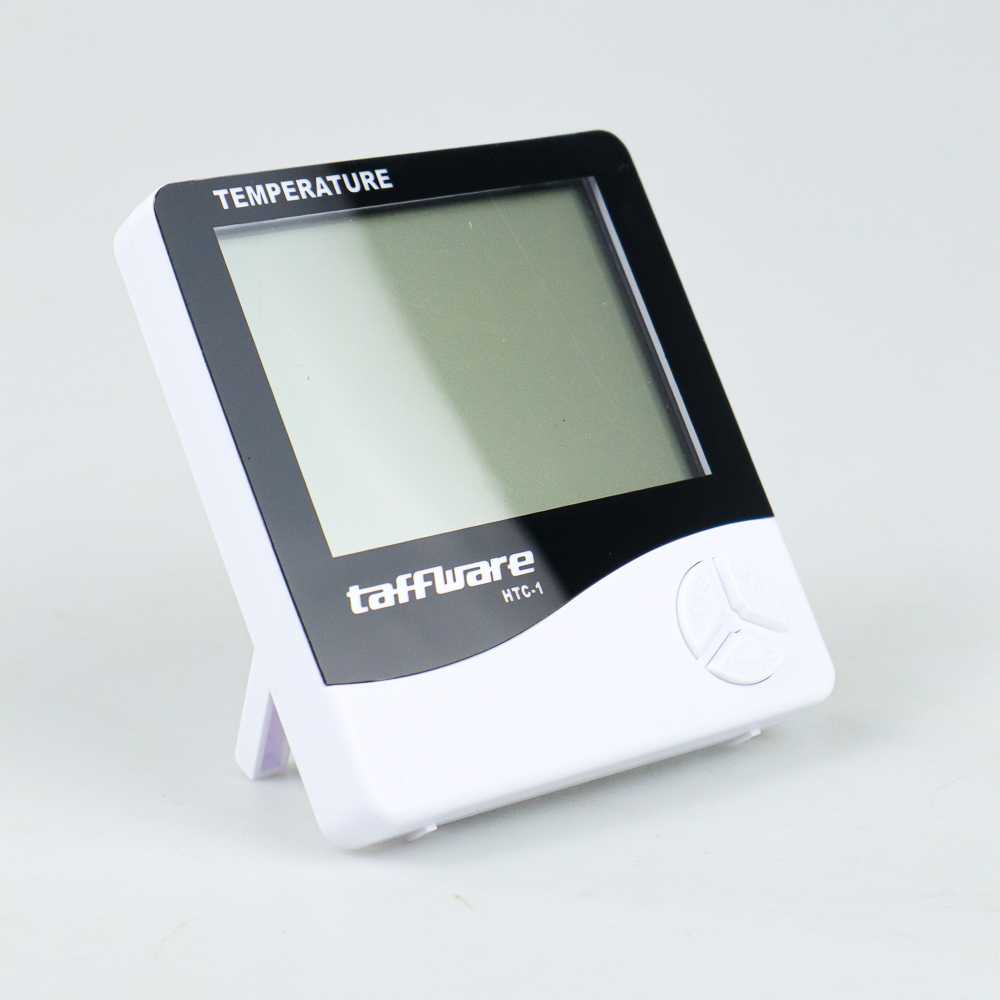 (BISA COD) FTIHSHP  Termometer Suhu Ruangan Humidity Hygrometer Clock Calendar - HTC-1