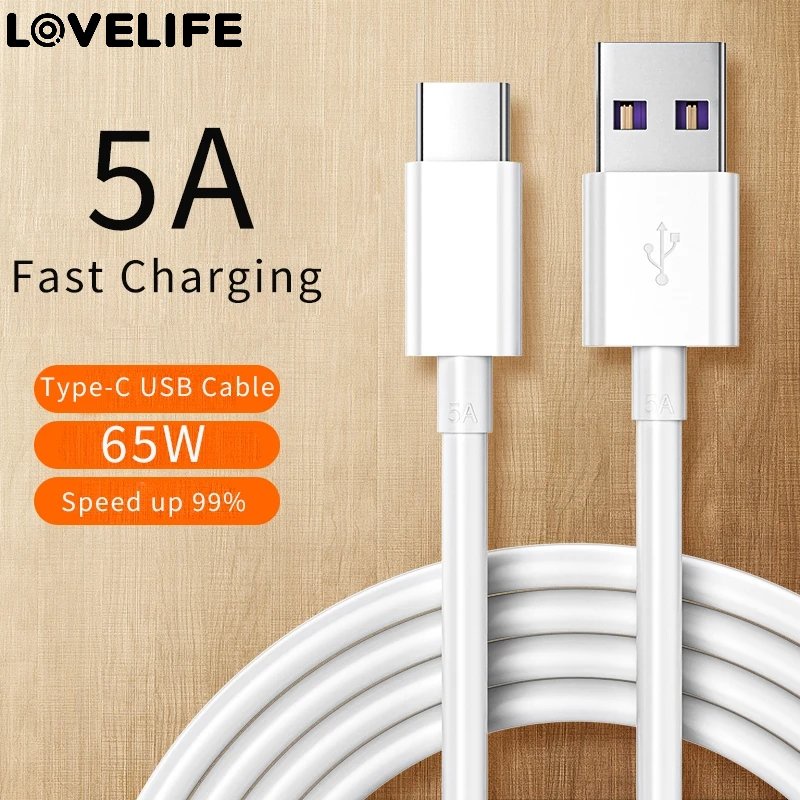 Quick Charge Type C Charging Untuk Samsung Huawei Xiaomi Mi USB Telepon Kabel Data Aksesoris 5A Super Fast Charger USB C Cable USB Type C Cable Fast Charging Charger Handphone