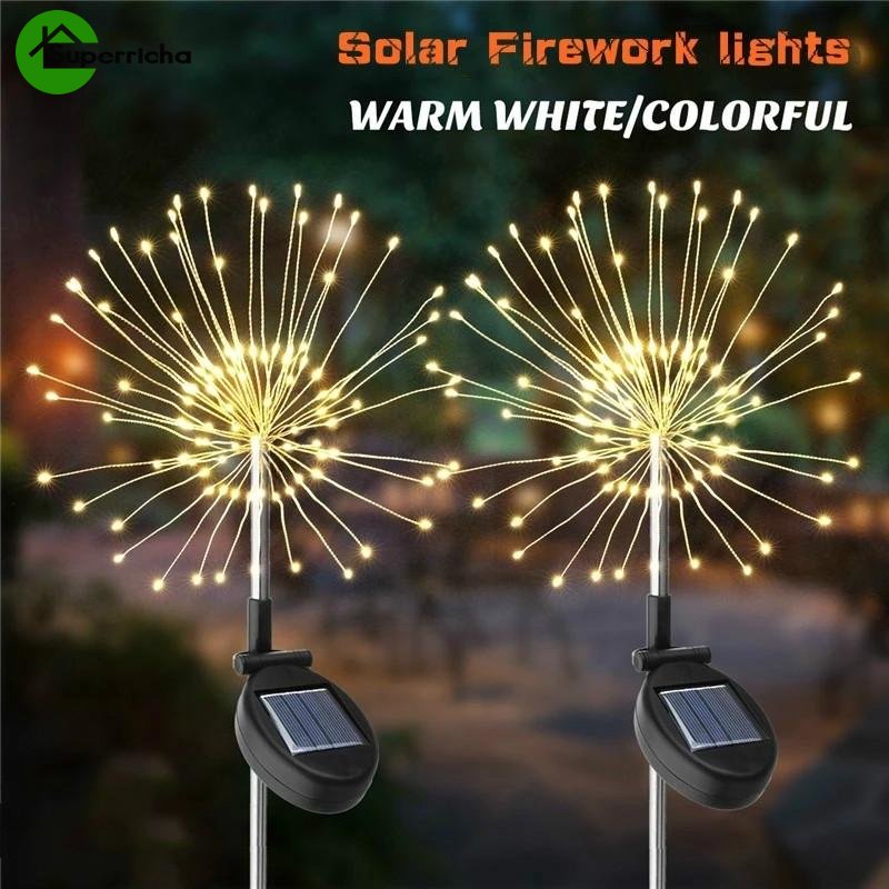 Hot Sale/Lampu Kembang Api Tenaga Surya LED Outdoor Dengan 90 /120 /150Leds Waterproof String Fairy Light Untuk Dekorasi Rumah Taman Jalan Natal Tahun Baru