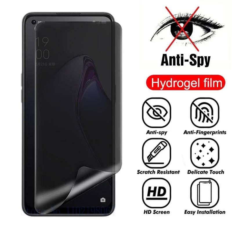 Film Hydrogel Full Cover Anti Spy Untuk OPPO F11 Find X3 X5 K10 Pro Pelindung Layar Privasi Untuk OPPO A1 Pro A17 A1K A31 A5 A9 A53 A54 A57 A73 A74 A76 A77s A91 A92 A93 A95 A96