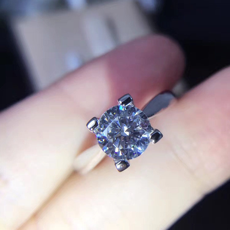 Goldkingdom Fashion Perhiasan Aksesoris Ready Stock Berlian Eropa Dan Amerika Berlapis Perak Pertunangan Cincin Baru Kreatif HW Huruf Inggris Karat Berlian Cincin