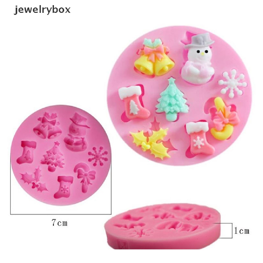 [jewelrybox] Natal Snowman Berbentuk Fondant Cetakan Silikon Dapur Baking Coklat Tools Butik