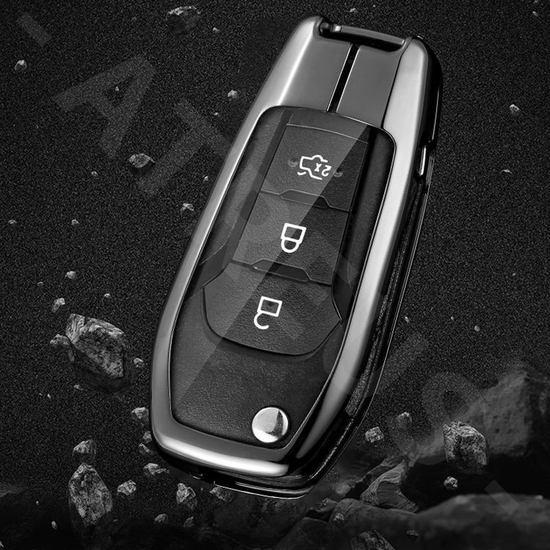 Ford Zinc Alloy Bungkus Penuh Case Kunci Mobil Cover Serat Karbon Kulit Smart Key Protecter Untuk Ka Focus mk2 Ranger new Fiesta Fusion Ecosport Edge