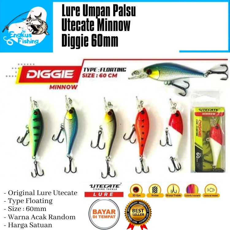 Umpan Pancing Lure Casting Utecate UTC Minnow (50mm - 120mm) Lengkap - Engkus Fishing