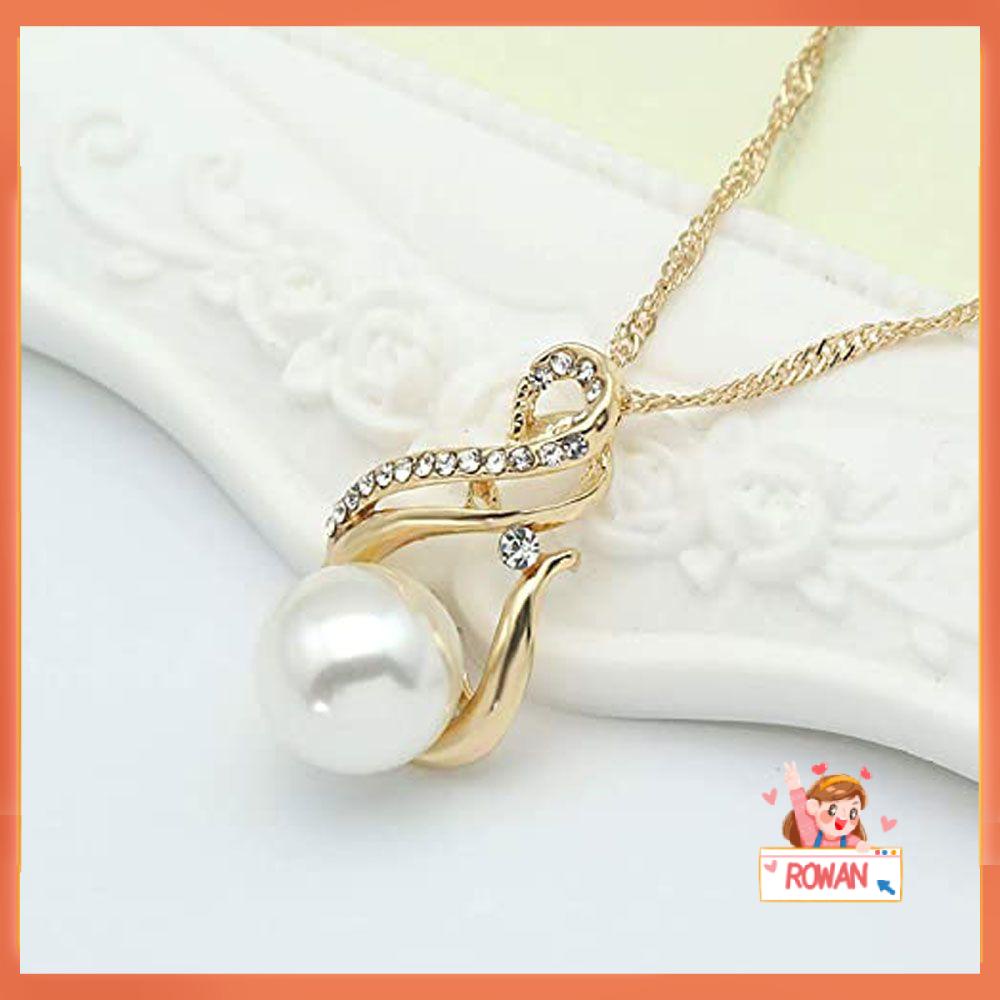 R-flower 3pcs/Set Kalung Anting Set Wanita Hadiah Ulang Tahun Perhiasan Emas Dan Perak