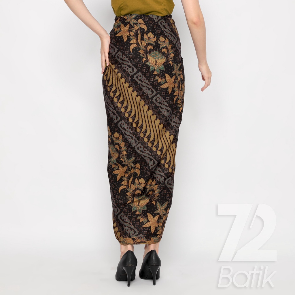 ROK BATIK SPAN Aurora Skirt Lilit Kebaya Instan Modern Wanita Motif Parang Serong Hitam Coklat 723204 Cap 72 - Rok Batik Lilit Bawahan Skirt Kamen Kebaya Songket Batik Panjang Plisket Span Instan Jadi Bali Lembaran Premium Modern Untuk Wanita Kondangan