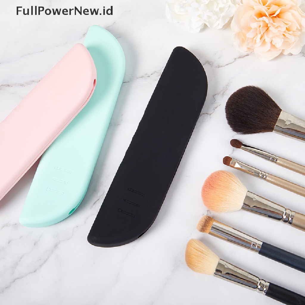 Power 1PC Kuas Makeup Travel Tas Silikon Brush Wajah Kosmetik Holder Organizer ID