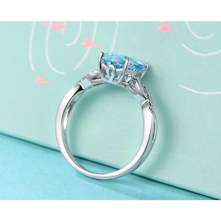 Goldkingdom Aksesoris Perhiasan Fashion Ready Stock Zhenrong Quicksell Cincin Aquamarine Sintetis Eropa Dan Amerika Baru Dengan Perhiasan Warna Topaz Untuk Wanita