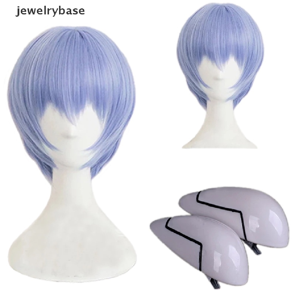 [jewelrybase] Wig Rei EVA Ayanami Pendek Biru Muda Tahan Panas Rambut Sintetis Properti Cosplay Butik