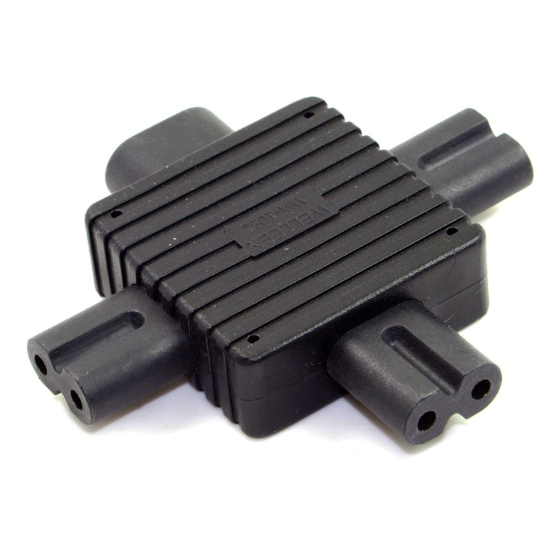 Konektor zzz IEC320-C8 to Triple C7 Adapter Male Plug to Female Socket Converter