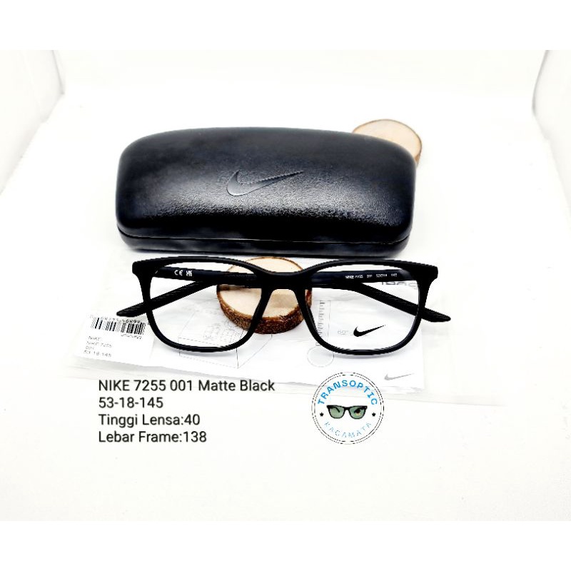 FRAME KACAMATA NIKE 7255 001 53-18-145 Matte Black Original